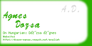 agnes dozsa business card