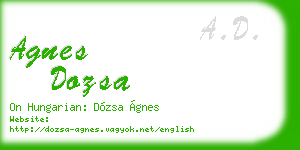 agnes dozsa business card